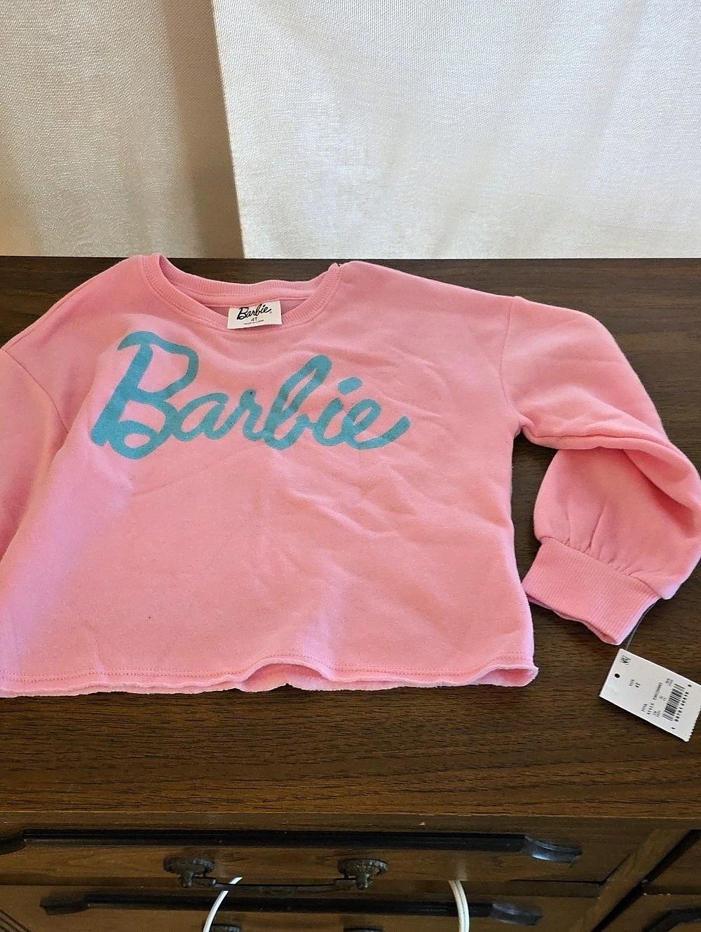 Barbie Toddler Girls Script Logo Crewneck Sweatshirt Pink
